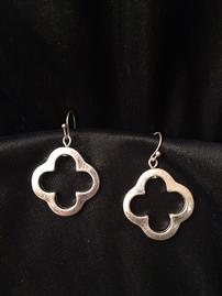 Silver Hollow Cross Earrings //269